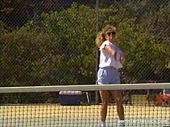 Milf playmate fingers shaved pussy bent over doggystyle