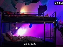 Cute Blonde Lika Star Tests Fucking Skills on Big Cock Doggystyle Riding in Horny Hostel Dorm Spooning Cumshot