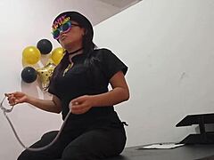 the bored latina office slut plugs her ass to stay aroused at work