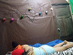 Ghost Fucks Cute Big Tits Latina Couple On Haunted Bed Real Homemade