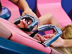 WOW! Beautiful Blonde Candee Licious Giggles Wildly in Feet Tickling with Talia Mint!