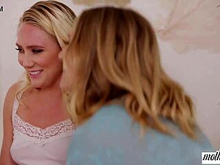 Sharing the wet with busty blonde stepmother today