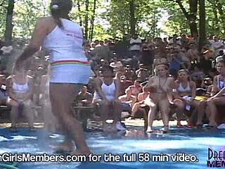 wet t-shirt wives tempt outdoors