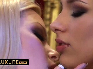 blonde and brunette champagne play