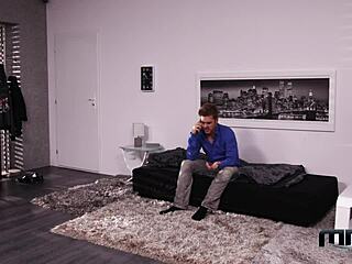 Blonde Webcam Model Bent Over for Doggy Spooning and Blowjob