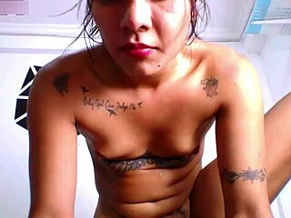 Transsexual Angelique Monroe performs an enticing webcam show on August 1, 2023