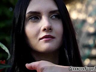 Why is this pierced teen 18+ getting fucked and licked by her old grandfather?