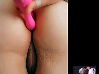 fucking my tight brunette ass with a dildo