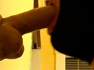Gay Guy Deepthroats Dildo in Hood