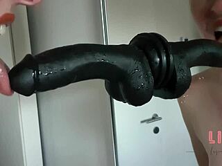 deepthroating dildo gets my pussy dripping