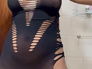 Naughty Girlfriend's Bathroom Anal Tease Caught