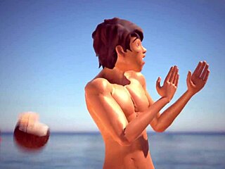 I feel the oily babe's pussy pounded at the beach in 3d