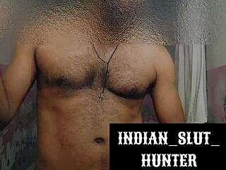 indian whore strokes big black cock for fans