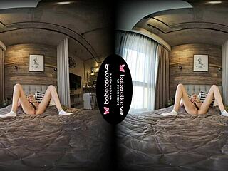 solo blonde mika gets naughty in vr