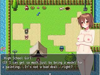 girl reincarnates naked in another world, exploring public outdoor nudity with big tits and ass.