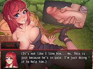 Best friend flashes tits to make him cum twice in harem game 😏