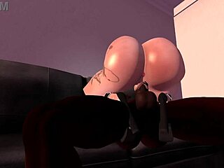 black man fucks redhead white woman on couch
