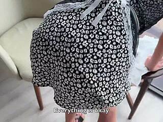 Zaman Durdu, Hizmetçiyi Eğdi, Sertçe Siktı ve İçine Kreampie Yaptı