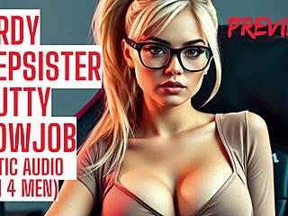 Nerdy stepsister gives handjob and blowjob with creampie in taboo ASMR JOI audio