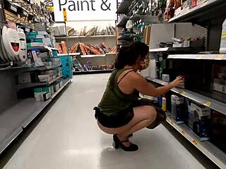i staged a skirt slip in public, showing off my huge milf rear!