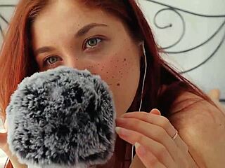 Redhead girlfriend gives intense ASMR jerk off instructions with natural tits and cum focus.