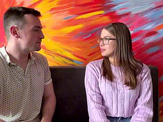 Latina college student with glasses and small waist fucks her teacher in taboo interracial action