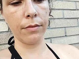 Wow, Kelly Kendricks Smokes Cigarettes Outdoors Showing Off Huge Cleavage!