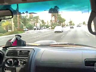 Getting road head on Las Vegas Boulevard, so hot!