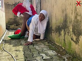 Africa Santa gets caught in a surprising backyard encounter with his neighbor's daughter beside the window