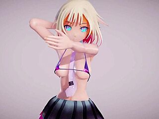 This apple pie looks hot in her micro bikini skirt