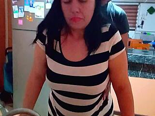 My stepsons friend showed up to fuck me hard right there while I was doing the dishes