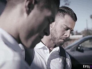 Nerdy college babe Kristen Scott gets double penetration in threesome with Xander Corvus and Seth Gamble