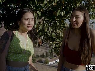 Celebrity Guide Enjoys Threesome With Two Busty Stepsisters Featuring Big Tits Blowjobs Fucking And Riding In Hardcore Action